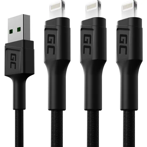 GreenCell KABGCSET05 Lightning-Kabel 1,2 m Schwarz (1.20 m, USB 4.0) (KABGCSET05)