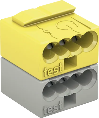 WAGO 243-212 - KNX-Buchsenklemme, Ø 0,8 mm, RM 5,75 mm, 2-polig, grau/gelb