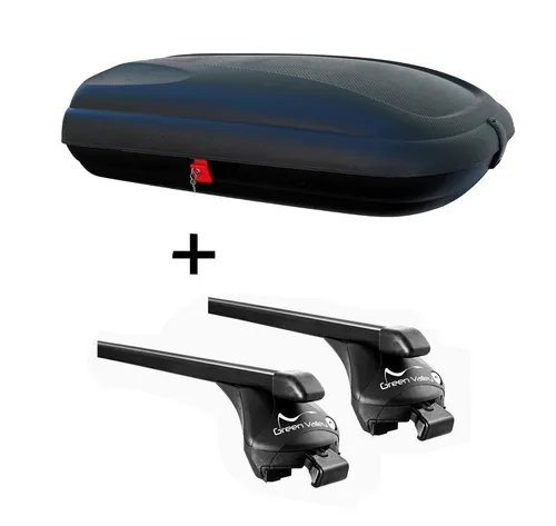 VDP Dachbox VDPCA320 320Ltr Carbonlook + Relingträger Quick für VW Passat Alltrack - Gepäckträger-Set mit 320L Dachbox in Carbon-Optik und sicherem Relingträger, ideal für den VW Passat Alltrack ab 2015. Abschließbar und aerodynamisch für optimale Nutzung im Urlaub.