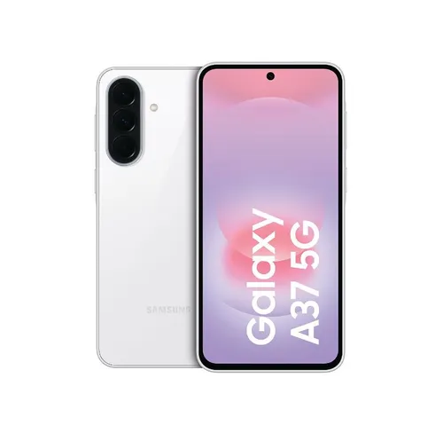 Samsung Galaxy A37 5G Smartphone – 256 GB, 50 MP Kamera, weiß - Erleben Sie beeindruckende Fotografie mit der 50 MP Kamera und einem großen 256 GB Speicher. Das 6,7 Zoll Super AMOLED Display sorgt für brillante Bilder und flüssige Nutzung – ideal für Multimedia und Gaming.