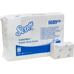 Scott® Papierhandtücher Interfold-Faltung 6689 – 15 Packungen - Putztücher: Sehr saugfähige, weiche Handtücher aus 100% Recyclingfasern, ideal für den Lebensmittelkontakt, mit intelligenter Interfold-Falttechnik für einfache Entnahme.