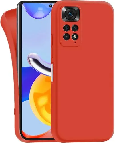 MyGadget Hülle für Xiaomi Redmi Note 11 | Note 11s - robuste Silikon Schutzhülle TPU Case Slim Silikonhülle - Back Cover Kratzfest Handyhülle - Matt Orange