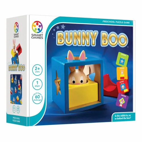 Bunny Boo Holzpuzzle - 3D Puzzle für kleine Entdecker - Gesellschaftsspiel mit 60 Aufgaben, fördert spielerisch das Verständnis für Sichtbarkeit und Raumkonzepte.