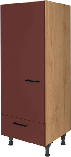 NOBILIA Kühlumbauschrank für 122er Einbaukühlschrank - Küchenschrank mit einer Höhe von 166 cm und einer Breite von 60 cm, ideal für platzsparende Lösungen und modernem Design in Rot.