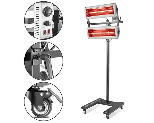 STAHLWERK Infrarot Lacktrockner IL-2400 ST - 2.400 Watt, professionelles Trocknen von Lacken mit Timer und mobilem Stativ
