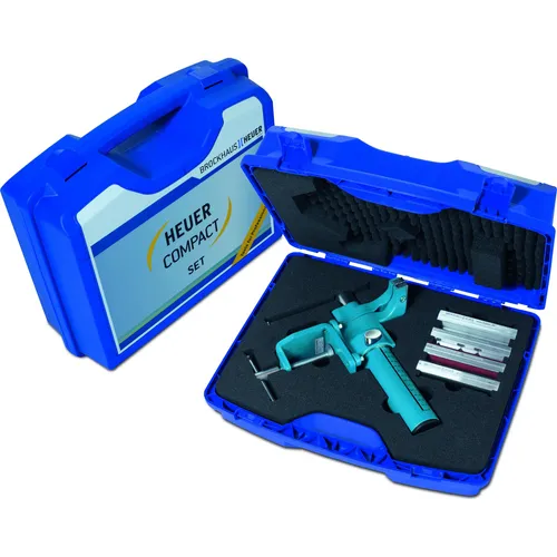 Heuer Schraubstock 120 mm Compact mit Koffer - Werkbankschraubstock mit 120 mm Backenbreite, stufenlos einstellbarer Spannweite bis 130 mm und praktischem Koffer für Transport und Aufbewahrung.