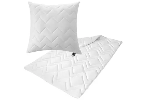 Sei Design Bett-Set: Winterbettdecke & Kopfkissen 135x200 + 80x80 cm - Bettdecken Set für erholsamen Schlafkomfort – inklusive warmer Winterdecke und stützendem Kopfkissen aus pflegeleichter Mikrofaser, ideal für kühle Nächte.