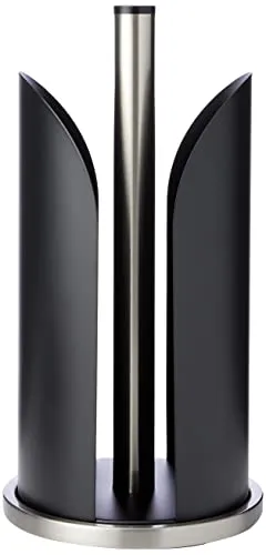 Zeller 27217 Küchenrollenhalter, Edelstahl/Metall, matt, schwarz, Ø15x30,5
