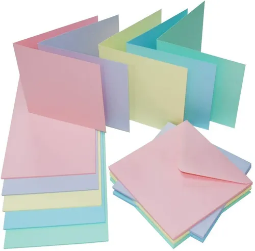 Sortiert Pastell Farbe 15.2x15.2cm Leer Karten & Umschlag Square Machen 2308 40