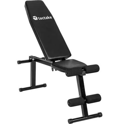 TecTake Multiwinkel-Hantelbank schwarz 402268 - Hantelbänke für effektives Oberkörpertraining, 5-fach verstellbar für optimale Anpassung. Robuste Stahlkonstruktion und gepolsterte Schaumstoffrollen sorgen für Komfort und Sicherheit.