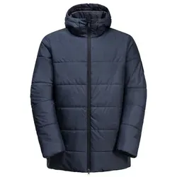 Jack Wolfskin Herren DEUTZER Long JKT M - Isolierter Mantel in Night Blue, XL - Funktionsjacke mit 133g Kunstfaserfüllung, winddicht und stark wasserabweisend. Ideal für Outdoor-Aktivitäten, mit längerem Schnitt und praktischen Taschen.