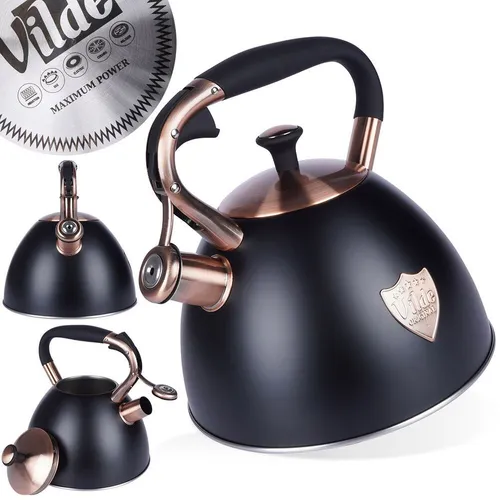 Vilde Wasserkessel Edelstahl 3L mit Kupfergriff von Vilde