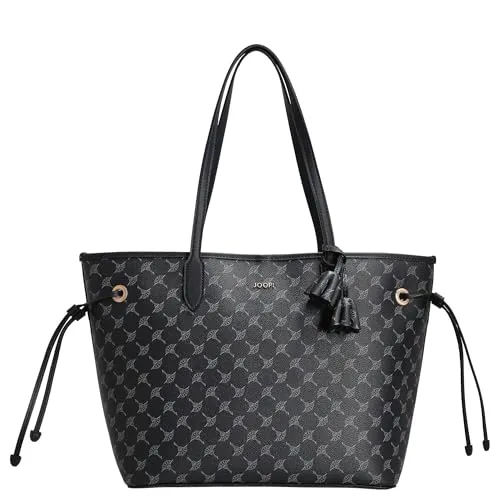 JOOP! Damen Shopper Cortina 1.0 Lara - Dark Navy - Eleganter Shopper aus hochwertigem Kunststoff mit Baumwoll-Innenmaterial, perfekt für stilbewusste Frauen und ideal für den Alltag.