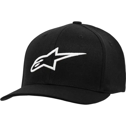 Alpinestars Ageless Curve Hat - Schwarz/Weiß - Stylischer Baseball Cap, ideal für Outdoor-Aktivitäten und legere Ausflüge, bietet perfekten Sonnenschutz und kombiniert Komfort mit modernem Design.