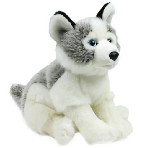 WWF Plüschtier Husky (23cm) - Kuscheltiere - Flauschiges und lebensechtes Husky-Plüschtier, ideal für Babys und Kleinkinder, unterstützt den WWF und dessen Naturschutzprojekte.