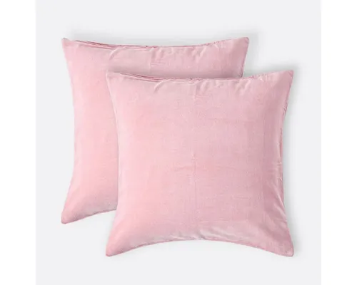 Homescapes Kissenhülle Samt-Kissenbezug 2er-Set in Rosa, 40 x 40 cm - Kissen | Weich und dekorativ: Samt-Kissenbezug in Rosa für stilvolle Akzente. Erhältlich in 3 Größen und vielen Farben.