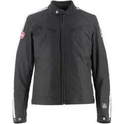 Helstons Racing Motul Edition Motorrad Textiljacke, schwarz-weiß, Größe S - Motorradjacke für Männer mit geradem Schnitt, strapazierfähigem Innenfutter und praktischen Reißverschlusstaschen – ideal für sichere Fahrten.