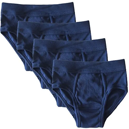 HERMKO 2840 4er Pack Jungen Slip mit Weichbund aus Bio-Baumwolle, Farbe:Marine, Größe:140
