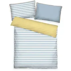 TOM TAILOR HOME Bettwäsche STRIPES WITH A KICK 135x200cm in blau von Tom Tailor