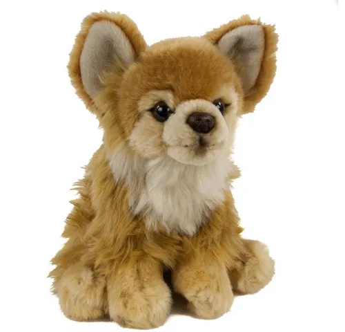 Kuscheltier Chihuahua braun 17 cm - Uni-Toys Plüschhund, kuschelweicher Stoff, ideal zum Schmusen und Spielen