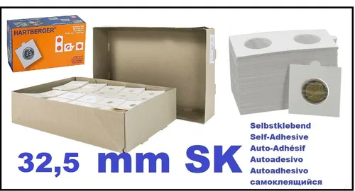 25-Hartberger-Münzrähmchen-32,5-mm-selbstklebend-Format-50x50mm-8320325