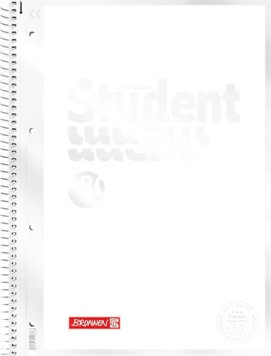 BRUNNEN Collegeblock Premium Student „White“ | A4, Lineatur 28, 80 Blatt, weiß