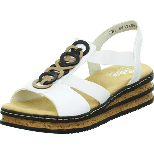 Rieker Sandaletten Weiß Kunstleder Größe: 36 Normal
