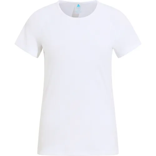 Odlo Damen Active Light BL Top Crew Neck s/s weiß - Leichtes und atmungsaktives Kurzarm-Top für Damen, ideal für sportliche Aktivitäten und den Alltag. Das Funktionsmaterial sorgt für ein angenehmes Tragegefühl und optimale Feuchtigkeitsregulierung.