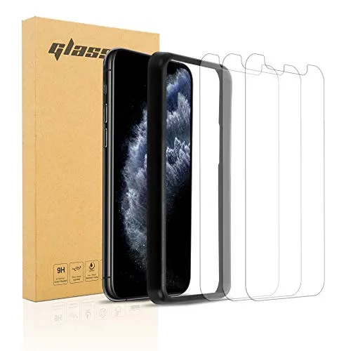 Cadorabo 3x Panzer Schutz Glas für Apple iPhone 11 - 3 Stück Schutzfolie in Ultra-Klar mit Anbringehilfe - Gehärtetes (Tempered) Glas Dipslayschutz Folie in 9H Härte Anti Kratzer