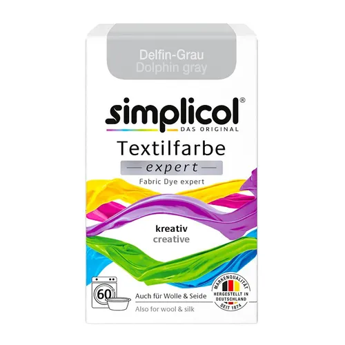 Simplicol Textilfarbe expert für kreatives Färben Delfin Grau