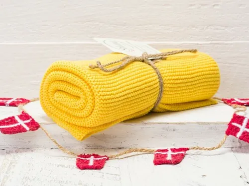 Solwang Handtuch Gelb, Küchentuch gestrickt aus Baumwolle in gelb von Solwang