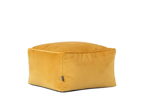 Icon Amara Hocker - Flauschiger Samt Sitzsack in Gelb - Stilvolle Hocker - Luxuriöser Fußhocker aus superweichem Samtstoff, ideal für zusätzlichen Komfort und gemütliche Akzente in jedem Wohnraum.