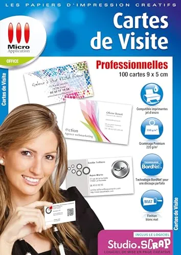 Produktbild Cartes DE Visite PROFESSIONNELLES (100) 220 GR 2880 DPI