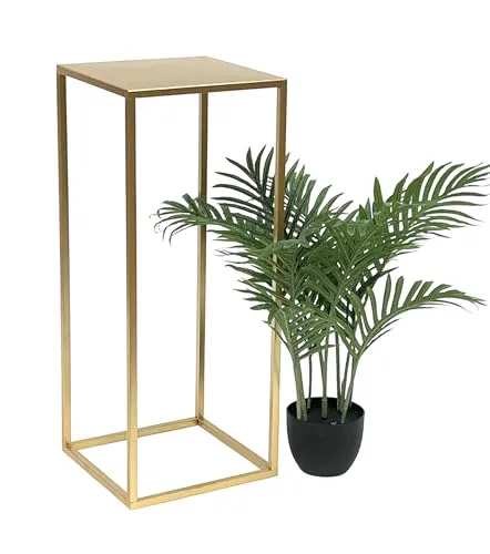 DanDiBo Blumenhocker Metall Gold 70 cm - Eleganter Blumenständer aus goldfarbenem Metall, perfekt für Pflanzen und als Beistelltisch. Stabil und sofort einsatzbereit, mit maximaler Gewichtsbelastung von 30 kg.