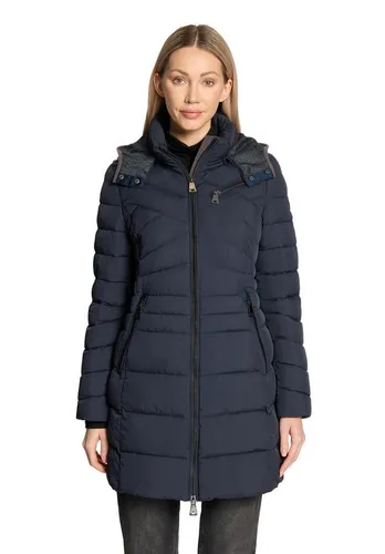 Gil Bret Damen Steppmantel mit abnehmbarer Kapuze - Funktionsjacke in Dunkelblau, sportlich und tailliert. Hochwertige Daunenersatzfüllung und abnehmbare Kapuze für optimalen Komfort und Style.