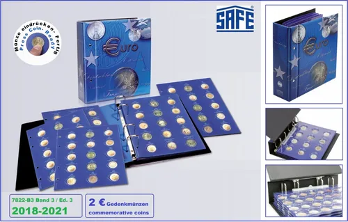 SAFE-7822-B3-Münzalbum-TOPset-2-Euromünzen-2018-2021-Vordruckalbum-Nachträge