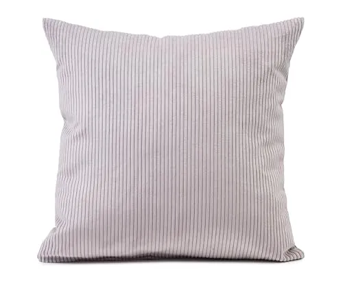 Gözze - Kissen Capri, Dekokissen in Feincord-Optik, Weiches Sofakissen mit Füllung, 100% Polyester, 45 x 45 cm - Silber