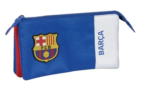 Safta F.C. Barcelona 2. Team – Federmäppchen für Kinder, Federmäppchen für Kinder, bequem und vielseitig, Qualität und Beständigkeit, 22 x 3 x 12 cm, Blau und Kastanienbraun, blau/granate, Estándar,