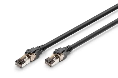 DIGITUS LAN Kabel Cat 8.1 – 0,5 m – AWG 24/7 – 40 Gbit/s – RJ45 Netzwerkkabel – S/FTP – PoE++ – LSZH – Kompatibel zu Cat7, Cat6A, Cat6 – Schwarz