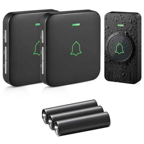 AVANTEK Kabellose Türklingel mit 2 Empfängern in schwarz von AVANTEK