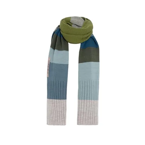 KNIT FACTORY - Dali Schal - Strickschal für Damen und Herren - Bequemer Schal mit Wolle - Hochwertige Qualität - Mehrfarbig - Grün - 200x50 cm