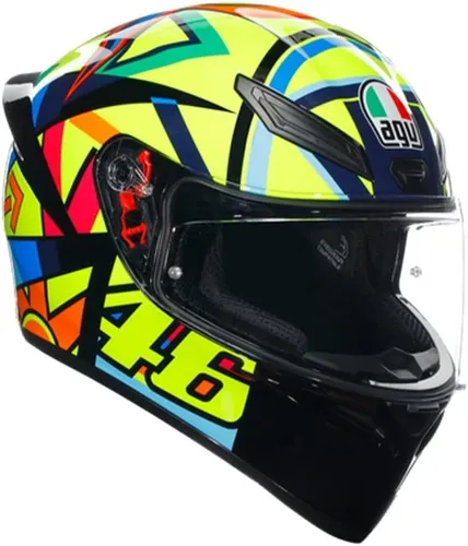 AGV Integral K1 S E2206 Valentino Rossi Soleluna 2017 - Größe XS - Motorradhelm mit einzigartigem Valentino Rossi Design, leicht und sicher dank Polycarbonat-Außenschale, ideal für sportliche Fahrer.
