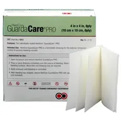 DocMed Erste-Hilfe-Set HemCon GuardaCare Pro, (Rettungsdienst Verband, 1 St), Reduziert Infektionsrisiko, Steril verpackt, Flexible Kompresse 10 cm x 10 cm