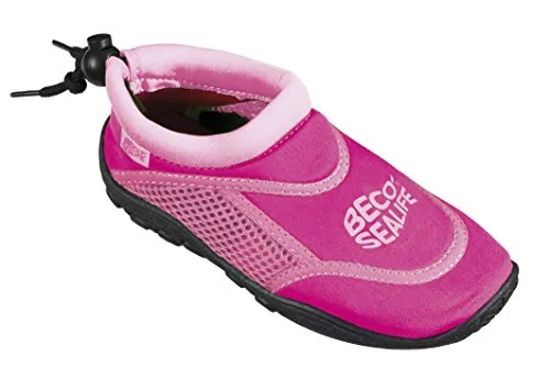 BECO-SEALIFE Wasserschuhe Kinder – Neopren Badeschuhe Kinder mit Netzeinsatz & Gummisohle für Jungen & Mädchen, Surfschuhe Kinder ideal für Wassersportaktivitäten – in Pink, Größe: 30/31