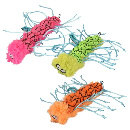 Coockoo Katzenspielzeug Ruby 17x4x4cm, bunt, mit Katzengras & 24 Beine