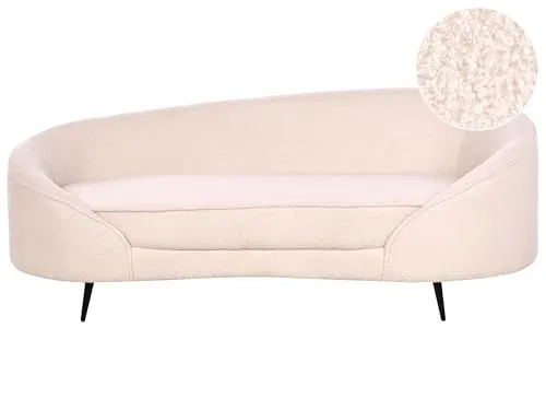 Sofa SAVAR Bouclé Beige 3-Sitzer - Glamouröses 3-Sitzer Sofa aus Bouclé-Stoff mit elegantem Design und komfortabler Polsterung. Ideal für stilvolle Wohnräume und sorgt für ein gemütliches Ambiente.