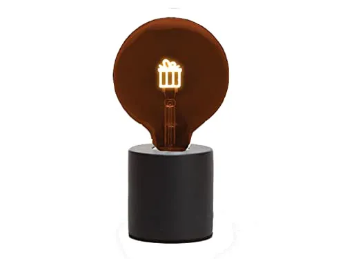 meineWunschleuchte Tischlampe Beton Schwarz Ø 9cm in gold von Meine Wunschleuchte