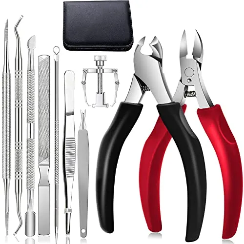 Fußnagel Nagelschere Set - 10-teiliges Edelstahl Set für gesunde Füße - Professionelles 10-in-1 Fußnagelzangen Set, ideal für dicke und eingewachsene Nägel. Mit ergonomischem Design und scharfen Klingen für müheloses Schneiden.