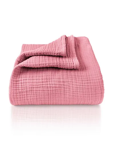 Laynenburg Tagesdecke Musselin aus 100% Baumwolle – altrosa Kuscheldecke - Tagesdecken für stilvolles Wohnen, aus 100% Baumwolle, ideal als Sommerdecke oder für gemütliche Couch-Abende.