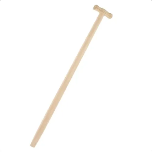 Rekord Spatenstiel (90 cm, gerade) aus Eschenholz, mit T-Griff, 40 mm Durchmesser, robust, für Spaten mit Rohrdülle, Holzstiel, Gerätestiel, Spaten-T-Stiel
